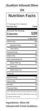 Scallion Infused Olive Oil Nutrition Facts Table