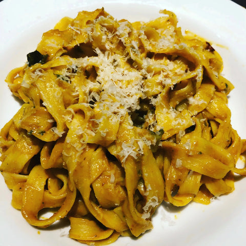 Pasta with Red Cayenne Chile Tomato Sauce