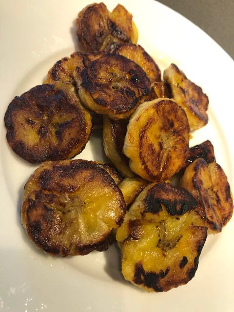 Harissa and Mango Smashed Plantains