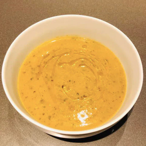 Roasted Cream of Veggies Soup with Olive Oil Drizzle