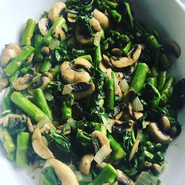 Lemon Asparagus and Mushrooms
