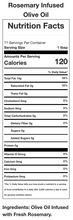 Rosemary Infused Olive Oil Nutrition Facts Table
